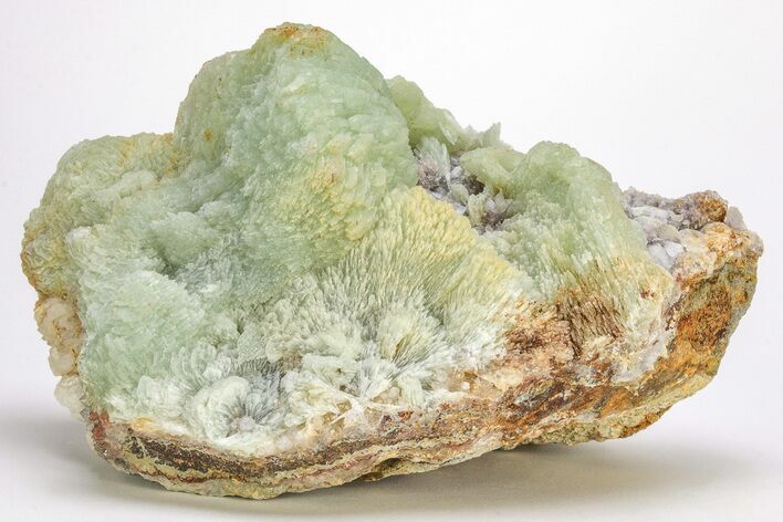Green, Bladed Prehnite Crystals with Quartz - Morocco #214963